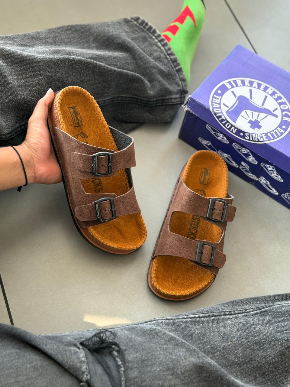 PREMIUM BIRKENSTOCKS LEATHER SLIDES